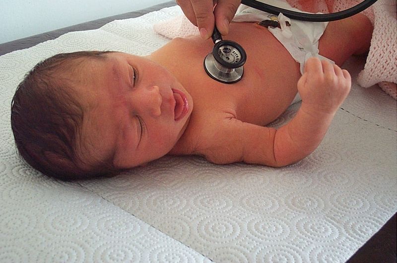 Pediatric exam of a newborn