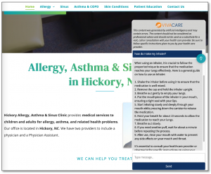 patient education chatbot displayed on practice website